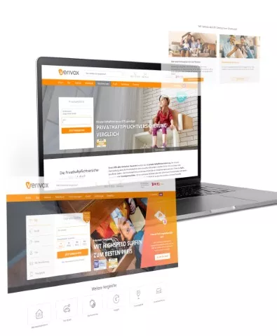 laptop-und-zwei-floating-screens-zeigen-content-marketing-auf-verivox-homepage