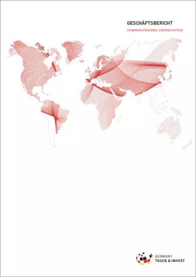 cover-geschaeftsbericht-gtai-weiß-und-kontinente-in-rot-als-line-art